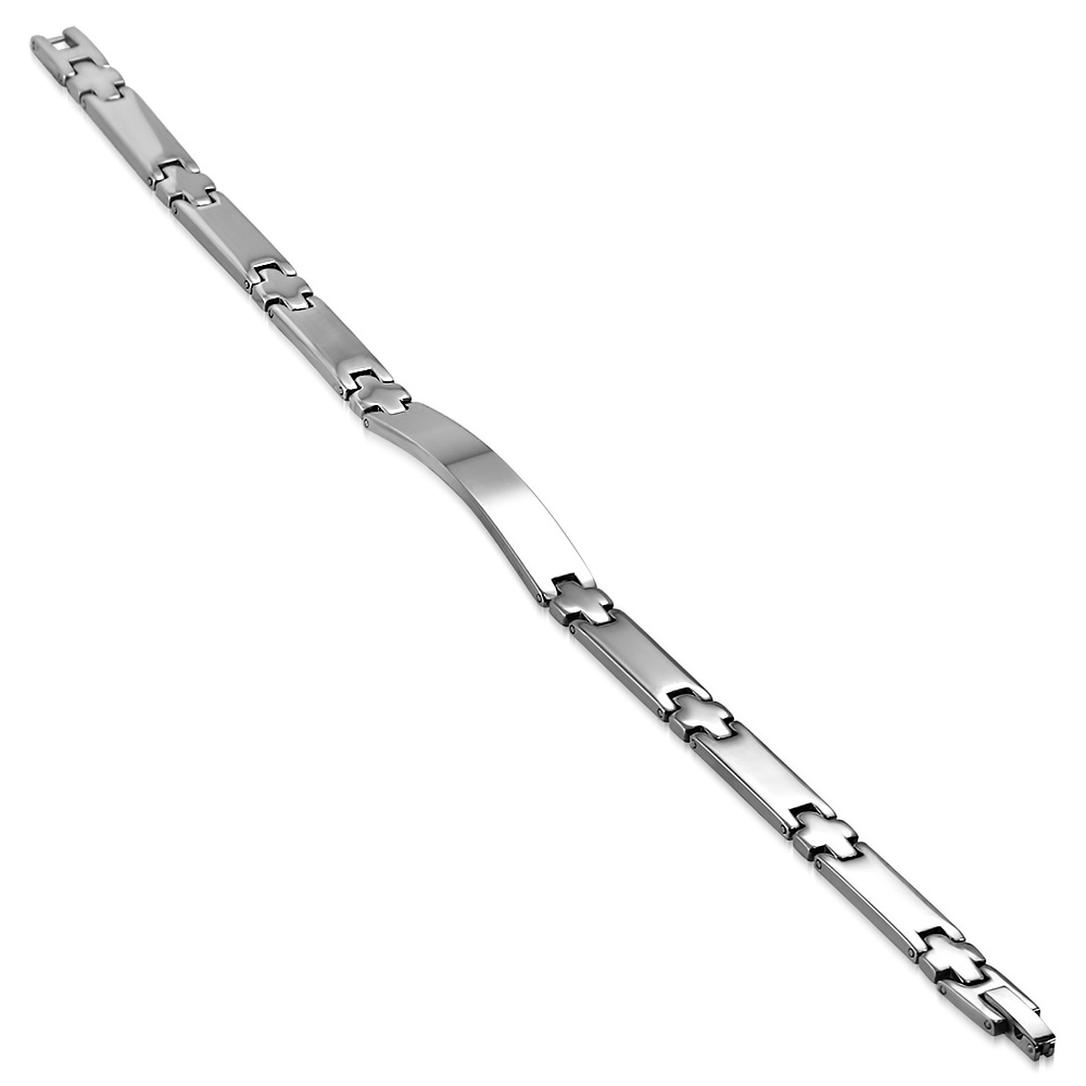 Oceľový náramok, dlžka 23 cm, šírka 7,5 mm