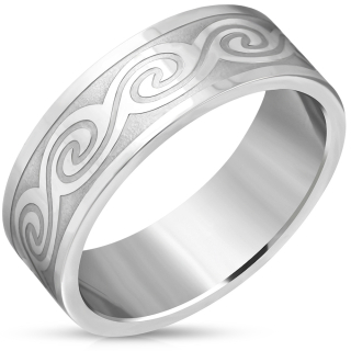 Oceľová obrúčka s jemným vzorom dookola