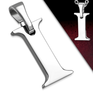 Oceľový prívesok písmeno I