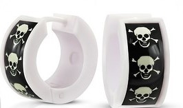 Náušnice akrylové - biele kruhy