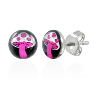 Oceľové náušnice- muchotrávka